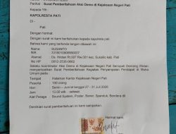 Senopati Demang Wotan Sampaikan Pemberitahuan Aksi Damai di Kejaksaan Negeri Pati, Libatkan 100 Peserta